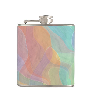 Watercolor Abstract Art Hip Flask