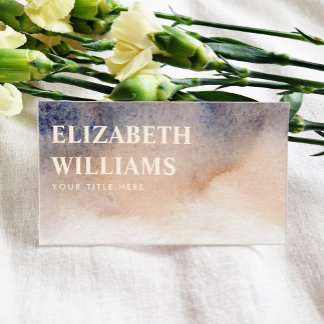Watercolor Abstract Beige-Blue Business Card