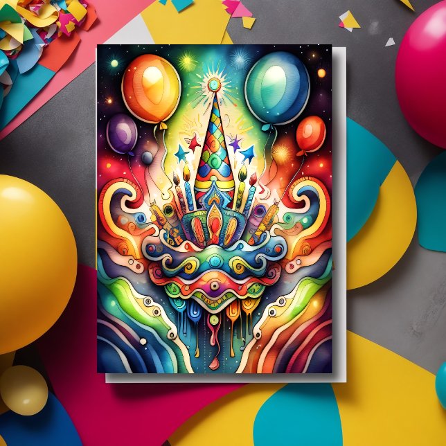 Watercolor Abstract Birthday Design Invitation (Creator Uploaded)
