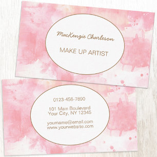 Watercolor Abstract Blush Pink Modern Business Card