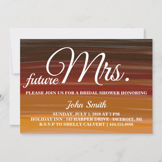 Watercolor Abstract Bridal Shower future Mrs. Invitation (Front)