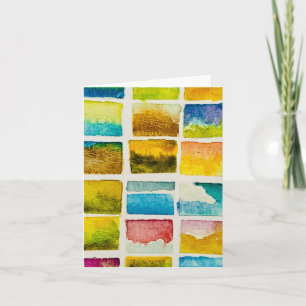 Watercolor Abstract Clouds Landscape Folded Note Card