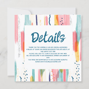 Watercolor Abstract Colourful Brush Wedding Detail Invitation