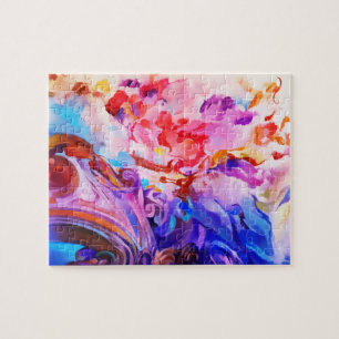 Watercolor Abstract Colourful Brushstrokes Art Jigsaw Puzzle