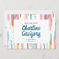Watercolor Abstract Colourful Save the Date