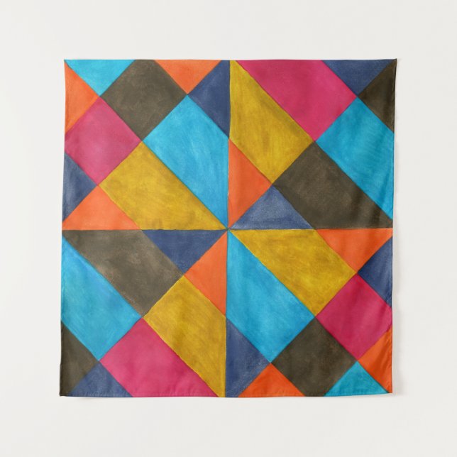 Watercolor abstract creative design. tapestry (Front)