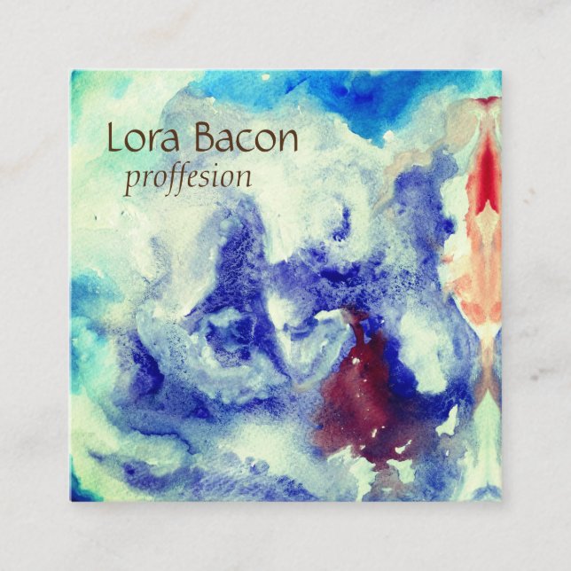 Watercolor Abstract Custom Business Card (Front)