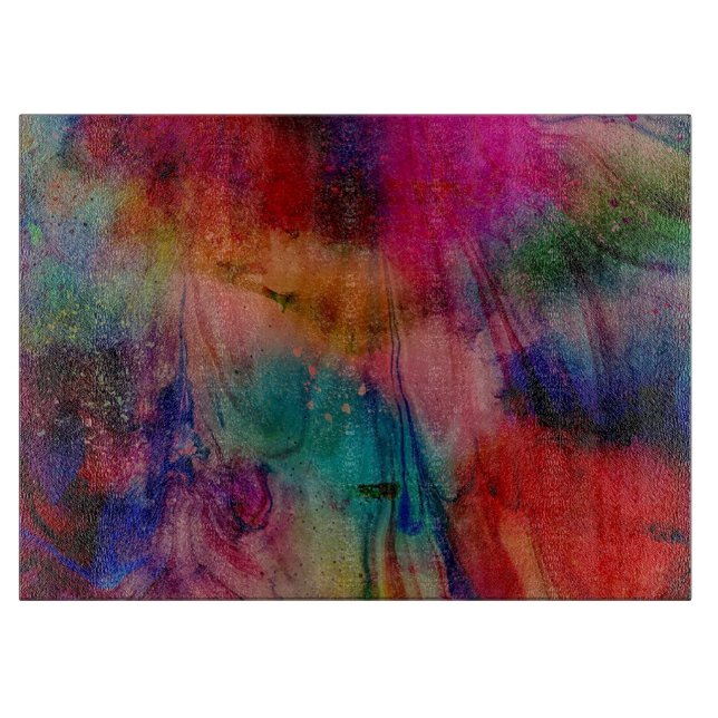 Watercolor Abstract Cutting Board (Front)