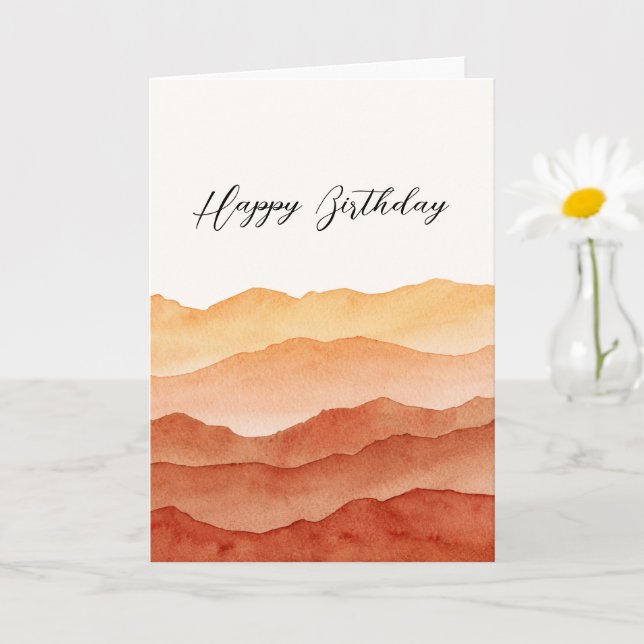 Watercolor Abstract Desert Personalised  Card (Small Plant)