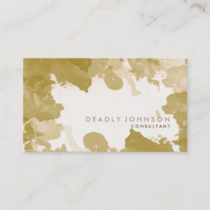 Watercolor Abstract Elegant Cool Yellow Gold Business Card