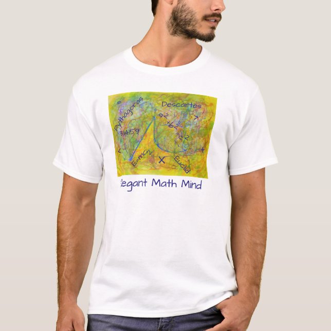 Watercolor Abstract Elegant Math Mind T-Shirt (Front)