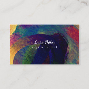 Watercolor Abstract Elegant Splatter Stroke Art Business Card
