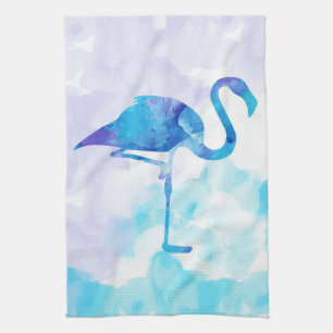 Watercolor Abstract Flamingo Gifts Lovers Tea Towel