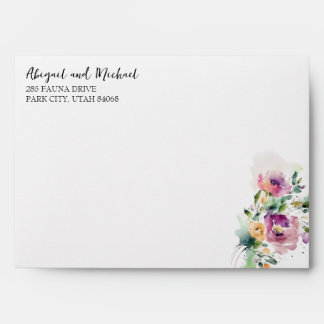 Watercolor Abstract Floral Envelope
