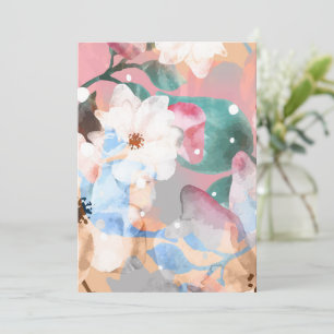Watercolor Abstract Flowers 1 Thank You Card