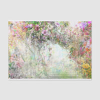 Watercolor Abstract Flowers Near the Pond