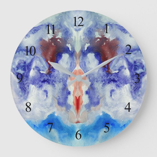Watercolor Abstract I Large Clock (Front)