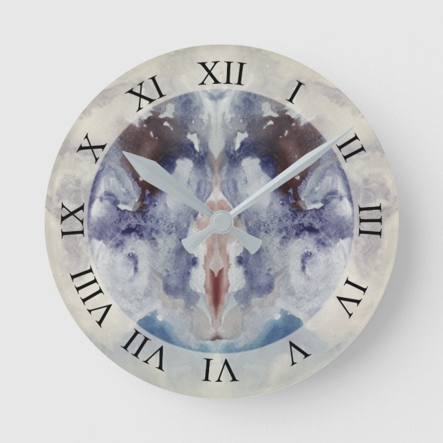 Watercolor Abstract II Round Clock (Front)