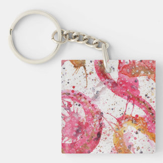 Watercolor abstract keychain