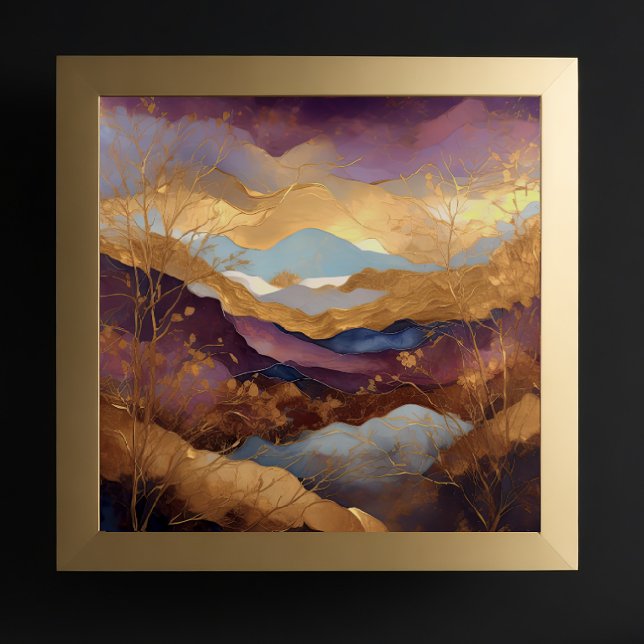 Watercolor Abstract Landscape Painting Gold 1:1 Poster (Creator Uploaded)