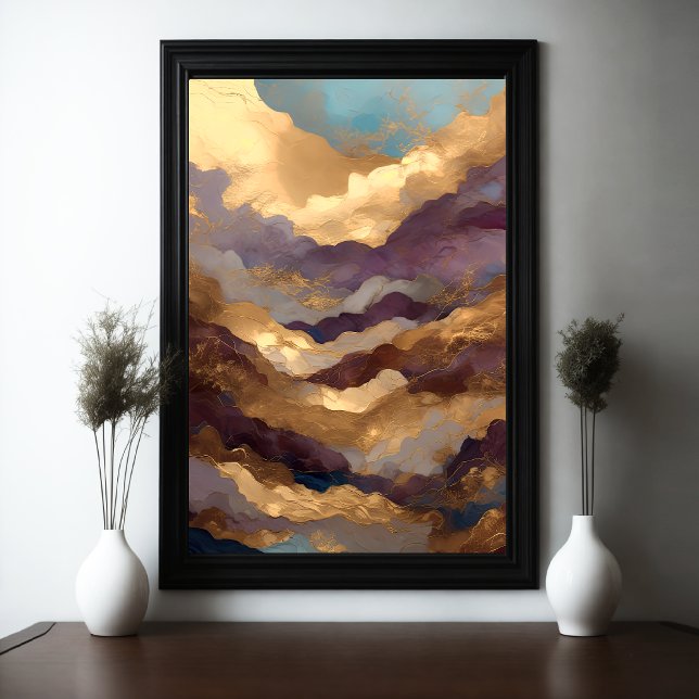 Watercolor Abstract Landscape Painting Gold 2:3 Poster (Creator Uploaded)