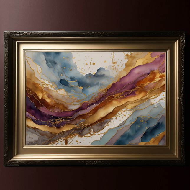 Watercolor Abstract Landscape Painting Gold 3:2 Poster (Creator Uploaded)