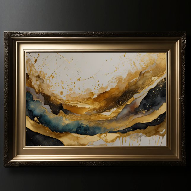 Watercolor Abstract Landscape Painting Gold 3:2 Poster (Creator Uploaded)