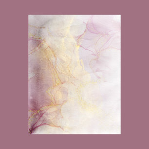 Watercolor Abstract Liquid Gold Scrapbook Paper