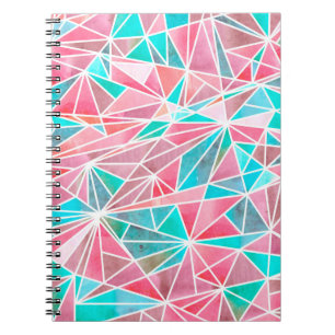 Watercolor abstract mosaic pattern notebook