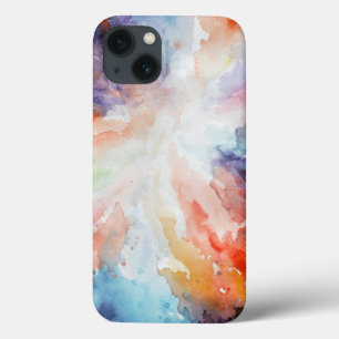 Watercolor Abstract Multicolor Cloud Art iPhone 13 Case
