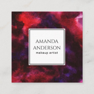 Watercolor Abstract Nebula  Square Business Card