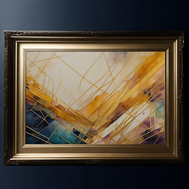 Watercolor Abstract Organic Geometric Gold Poster (Creator Uploaded)