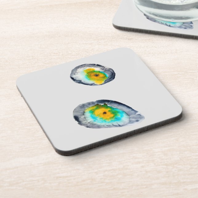 watercolor abstract oyster shells coaster (Left Side)