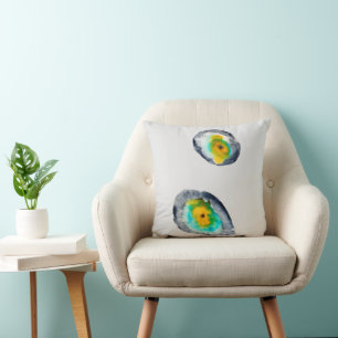watercolor abstract oyster shells cushion