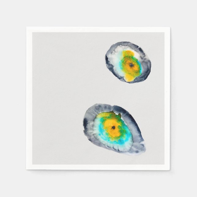 watercolor abstract oyster shells napkin (Front)