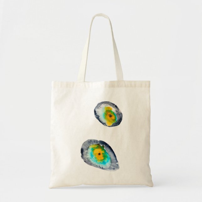 watercolor abstract oyster shells tote bag (Front)