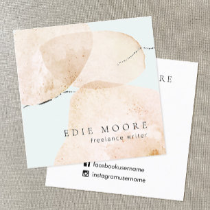 Watercolor Abstract Painted Art Square Business Card