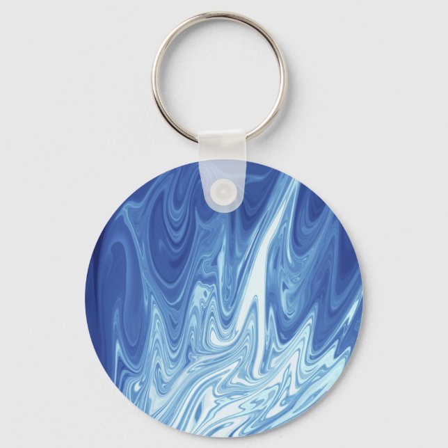 Watercolor abstract pattern key ring (Front)