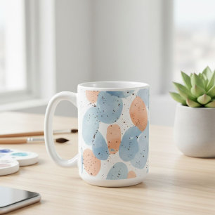 Watercolor Abstract Pebble Shapes Pattern Coffee Mug