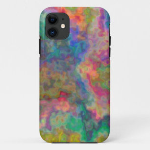 Watercolor abstract rainbow art by Christy Hodgin iPhone 11 Case