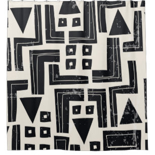 Watercolor abstract shapes shower curtain