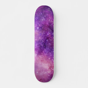 Watercolor Abstract Space and Star Background Skateboard