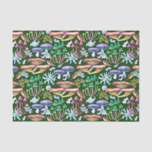 Watercolor Abstract Wild Forest Mushrooms  Tissue Paper