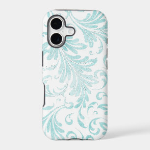 Watercolor Acanthus Leaves Aqua Blue Green