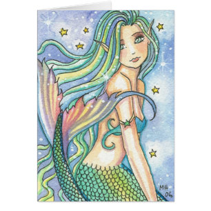 Watercolor ACEO Mermaid Card