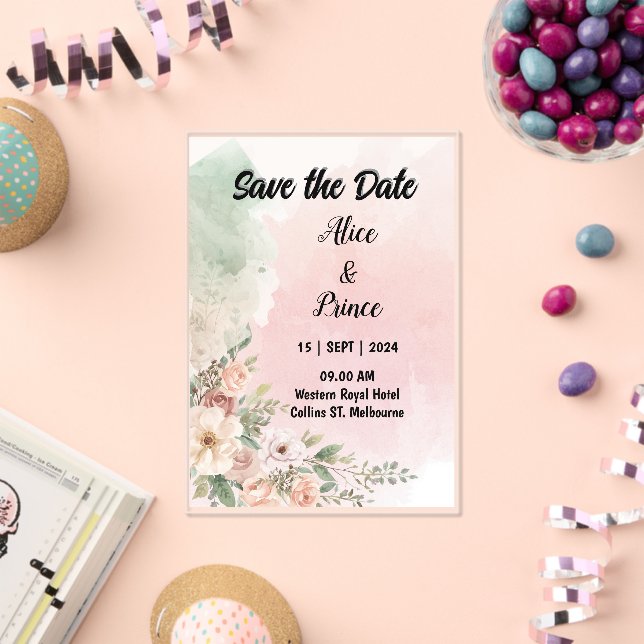 watercolor acrylic invitation wedding (Insitu (Celebration))