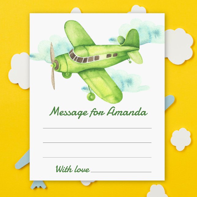 Watercolor aeroplane birthday time capsule message (Creator Uploaded)