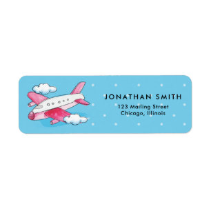 Watercolor Aeroplane Travel Return Address Label