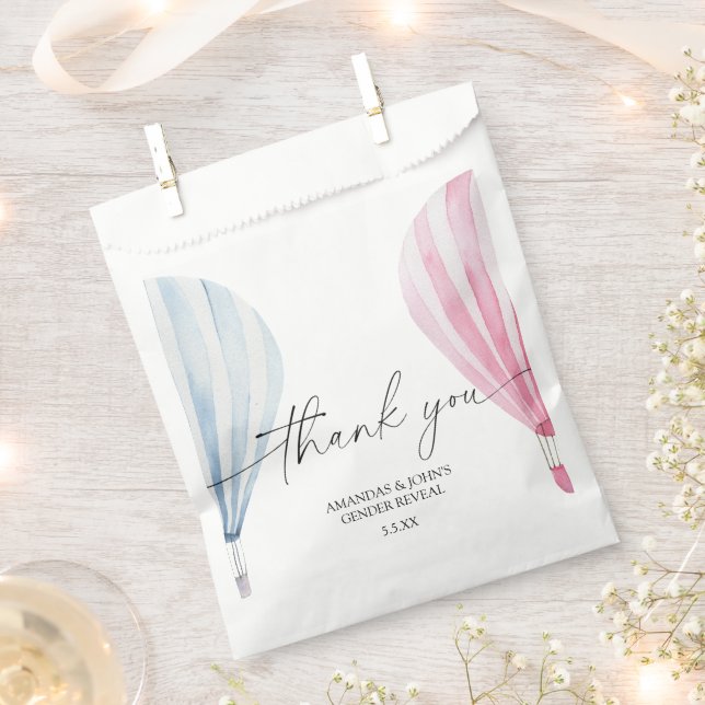 Watercolor Aerostats Thank you gender reveal Favour Bag (Clipped)