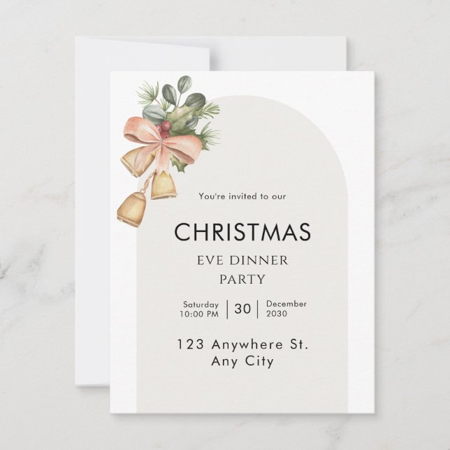 Watercolor Aesthetic Christmas Party Holiday Card (Front)